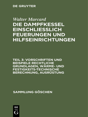 cover image of Vorschriften und Beispiele Rechtliche Grundlagen, wärme- und festigkeitstechnische Berechnung, Ausrüstung